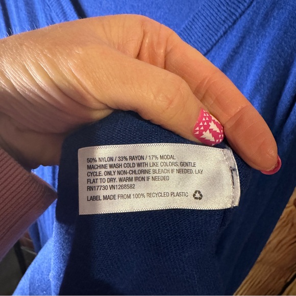 Ava & Viv - V Neck Long Sleeve Knit Sweater - Royal Blue - 2x - Picture 7 of 15